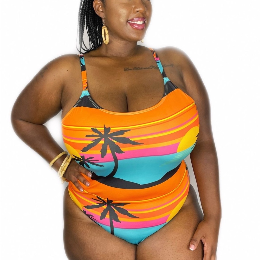 NWT Sunset One Piece Swimsuit by Curvy Beach size 1XL